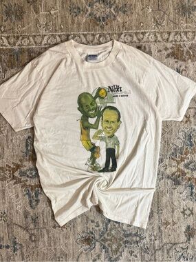 Vintage 90s Heavy Cotton Mark Aguirre Detroit Pistons NBA Big Head T-Shirt L